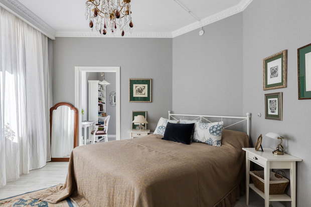 Фотография: Спальня в стиле Прованс и Кантри, Эклектика, Квартира, Проект недели, Санкт-Петербург, 3 комнаты, Более 90 метров, Анна Плакунова – фото на INMYROOM