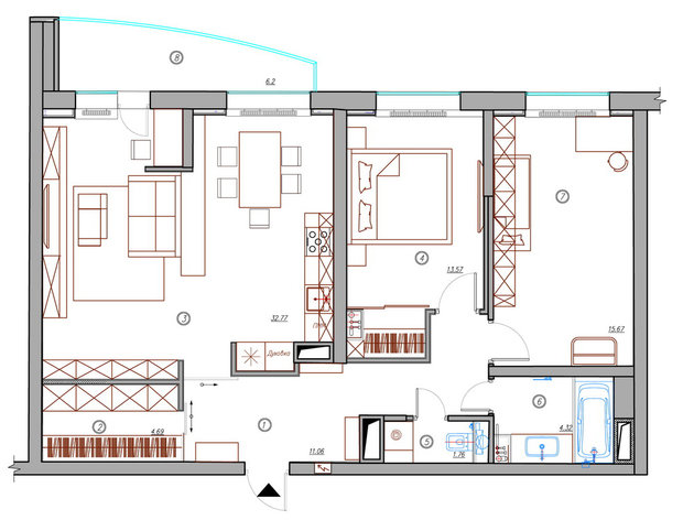 Фото из портфолио Трехкомнатная квартира в жилом комплексе Северная долина в Санкт-Петербурге. – фотографии дизайна интерьеров на INMYROOM