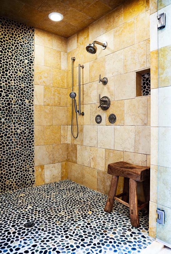 Фото из портфолио Мозаика из морской гальки в интерьере Эко-Стиль – фотографии дизайна интерьеров на INMYROOM