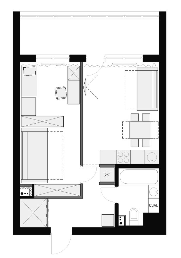 Фотография: Планировки в стиле , Квартира, Дома и квартиры, Переделка – фото на INMYROOM