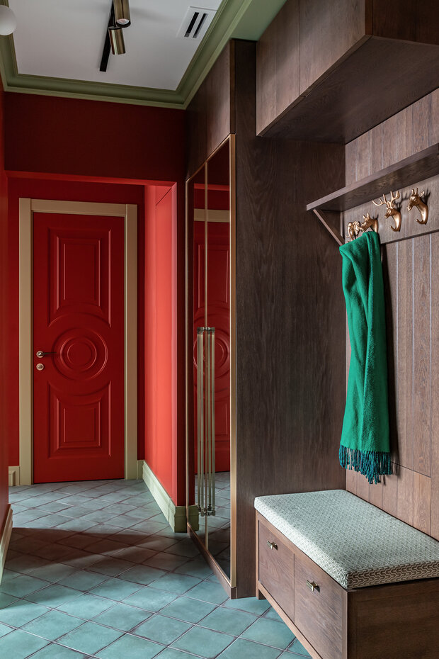 Фотография: Прихожая в стиле Современный, Эклектика, эклектика с элементами средиземноморского и современного стилей, современный с элементами средиземноморского, Квартира, Проект дня, Москва, Фили, 2 комнаты, 40-60 метров, Валерия Анисимова, современный с элементами эклектики, Анастасия Ярышева – фото на INMYROOM