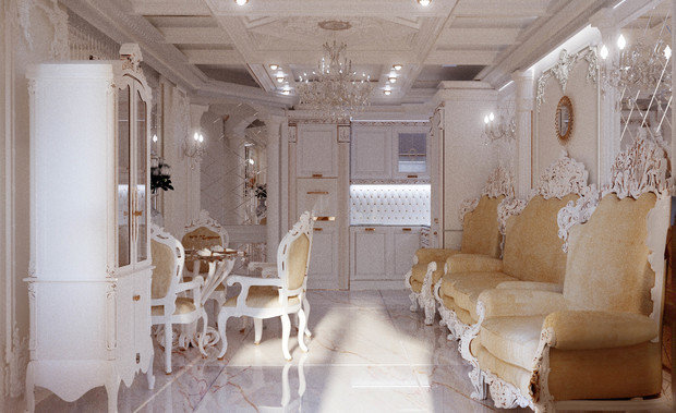 Фото из портфолио Дизайн-проект интерьера двухкомнатной квартиры в классическом стиле – фотографии дизайна интерьеров на INMYROOM