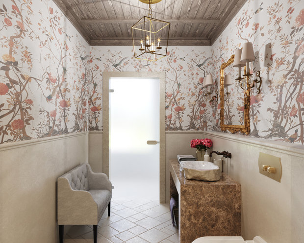 Фотография: Ванная в стиле Восточный, Прованс и Кантри, Классический, Дом, Проект недели, Дом и дача, Кирпичный дом, Наталья Самойлова, Perfect Space – фото на INMYROOM