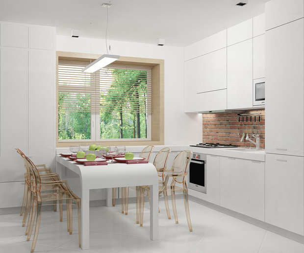 Фото из портфолио Кухня белая с ярким акцентом – фотографии дизайна интерьеров на INMYROOM