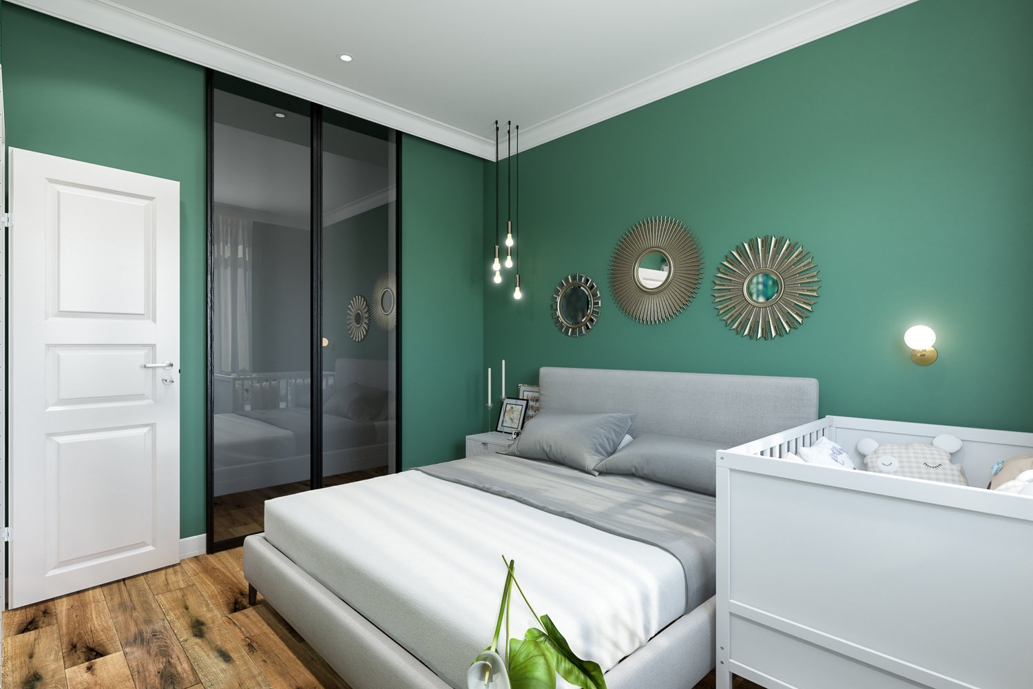 Фотография: Спальня в стиле Скандинавский, Современный, Квартира, Проект недели, Москва, Дарья Ельникова, 1 комната, 40-60 метров, Монолитно-кирпичный, ЖК «Невский» – фото на INMYROOM