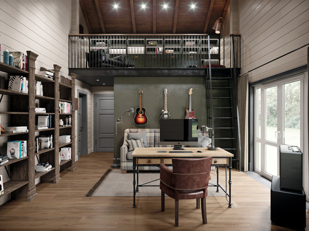Фотография: Кабинет в стиле Лофт, Современный, Дом, Проект недели, Московская область, 4 и больше, Более 90 метров, Aiya Design, ПРЕМИЯ INMYROOM – фото на INMYROOM