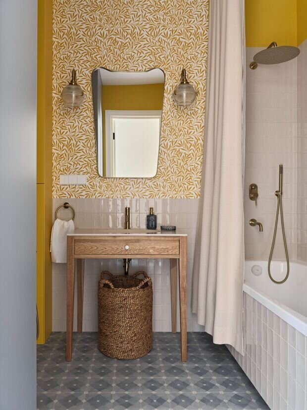 Фотография: Ванная в стиле Современный, Квартира, Проект дня, Новосибирск, Сталинка, 3 комнаты, 60-90 метров, ремонт сталинки, дизайн кухни в сталинке, современный/скандинавский, фото интерьера, дизайн интерьера фото, фото кухни, Анастасия Рыбина, Елена Дьяконова – фото на INMYROOM