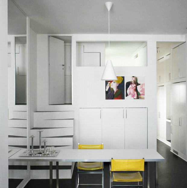 Фотография: Мебель и свет в стиле Лофт, Современный, Хай-тек, Квартира, Цвет в интерьере, Дома и квартиры, Белый – фото на INMYROOM