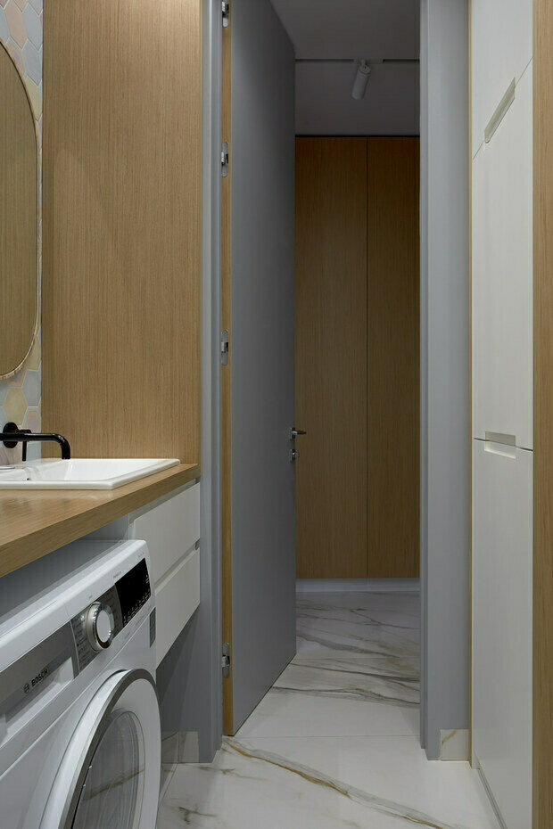 Фотография: Ванная в стиле Современный, Минимализм, Эко, Квартира, Проект недели, Монолитный дом, 2 комнаты, 40-60 метров, Студия дизайна интерьеров Алексея Сушкова, Алексей Сушков, Белгород – фото на INMYROOM