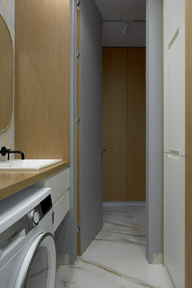 Фотография: Ванная в стиле Современный, Минимализм, Эко, Квартира, Проект недели, Монолитный дом, 2 комнаты, 40-60 метров, Студия дизайна интерьеров Алексея Сушкова, Алексей Сушков, Белгород – фото на INMYROOM