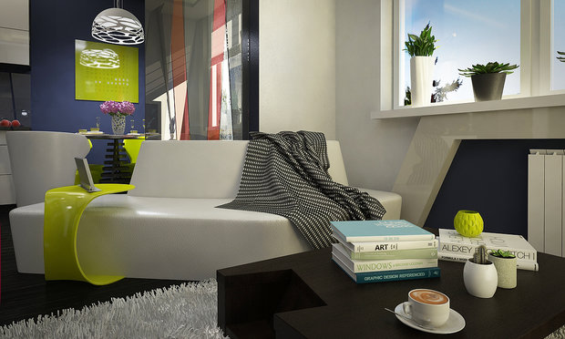 Фотография: Гостиная в стиле Современный, Квартира, BoConcept, Дома и квартиры, IKEA, Москва, Dulux – фото на INMYROOM