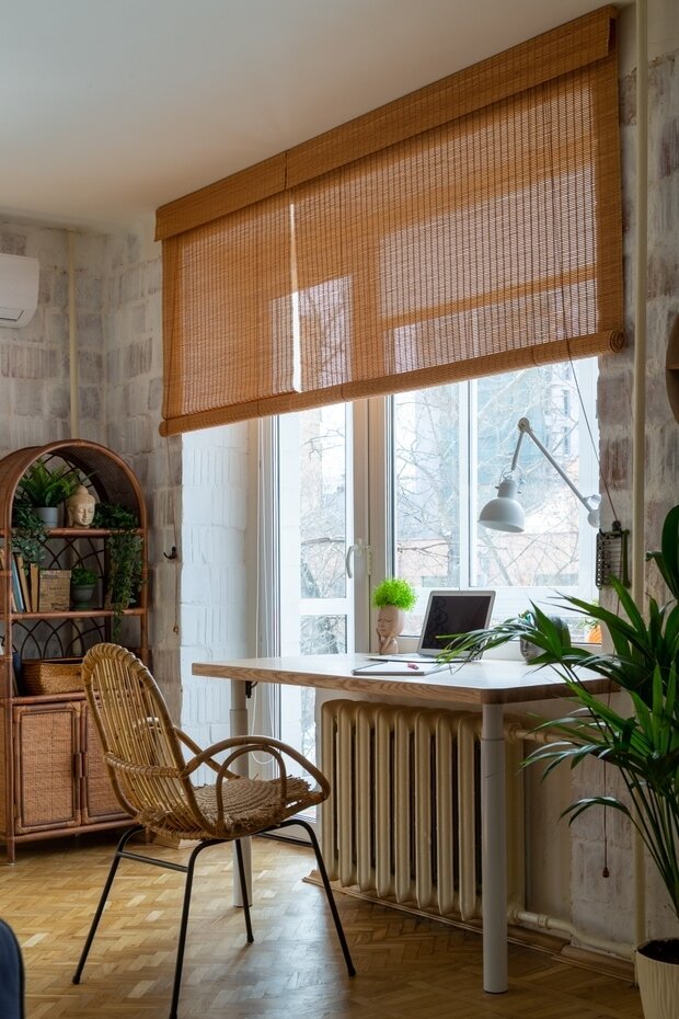 Фотография: Кабинет в стиле Скандинавский, Эклектика, Восточный, Малогабаритная квартира, Квартира, Проект недели, Москва, Эко, Хрущевка, 2 комнаты, 40-60 метров, Павел Фотеев – фото на INMYROOM