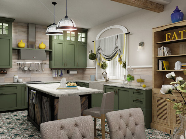 Фото из портфолио Коттедж «Прогулка» в классическом американском стиле с элементами лофта и востока – фотографии дизайна интерьеров на INMYROOM