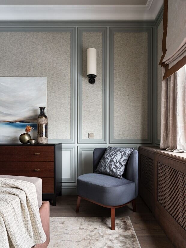 Фотография: Спальня в стиле Классический, Современный, Эклектика, Квартира, Проект дня, 3 комнаты, 60-90 метров, Монолитно-кирпичный – фото на INMYROOM