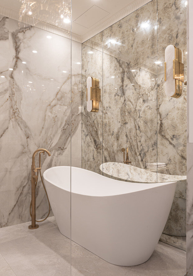 Фотография: Ванная в стиле Классический, Современный, Квартира, Проект дня, Кирпичный дом, 2 комнаты, 60-90 метров, Оксана Пастернак – фото на INMYROOM