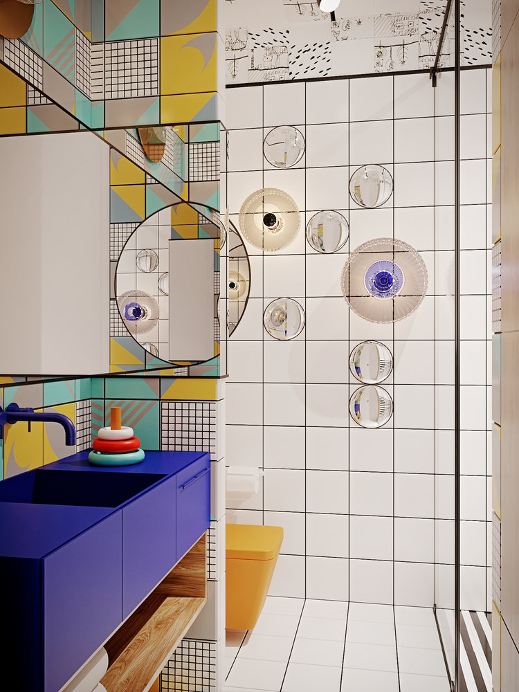 Фотография: Ванная в стиле Современный, Эклектика, Квартира, Проект недели, Estima, Монолитный дом, Дарья Василькова, 3 комнаты, 60-90 метров, Art Group – фото на INMYROOM