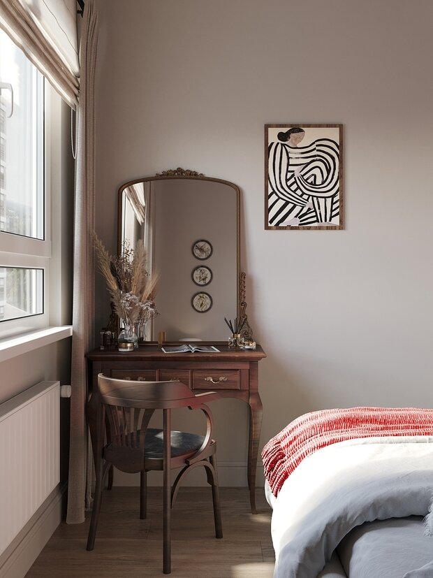 Фотография: Спальня в стиле Современный, Малогабаритная квартира, Проект дня, Москва, Монолитный дом, 2 комнаты, до 40 метров, Елена Бургонская – фото на INMYROOM