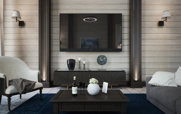 Фото из портфолио Интерьер двухуровневой гостиной / Interior living room – фотографии дизайна интерьеров на InMyRoom.ru