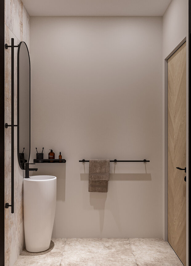 Фотография: Ванная в стиле Современный, Минимализм, Квартира, Проект недели, Санкт-Петербург, 2 комнаты, 60-90 метров, Студия дизайна Максимаджи – фото на INMYROOM