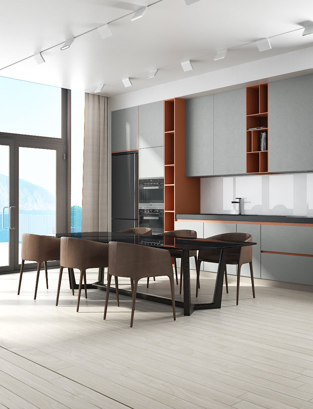 Фото из портфолио Вилла: зал и кухня – фотографии дизайна интерьеров на INMYROOM