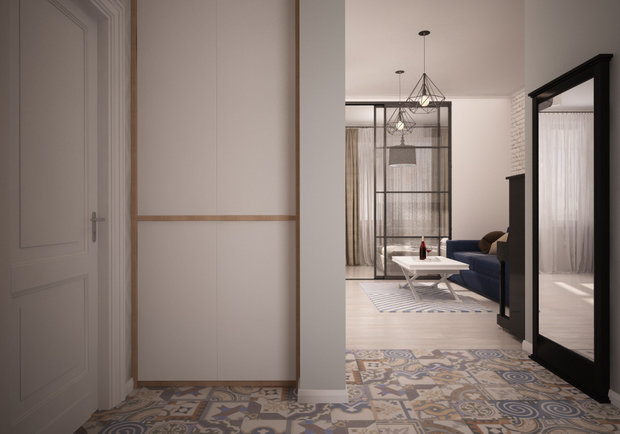 Фотография: Прихожая в стиле Скандинавский, Квартира, Студия, Проект недели, Новая Москва, новостройка, Евгения Потапова, Антон Белов, ARTTUNDRA, Монолитный дом, 40-60 метров – фото на INMYROOM