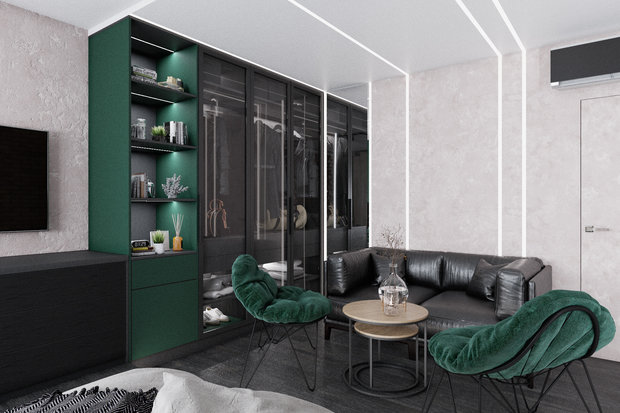 Фото из портфолио Квартира в стиле ЛОФТ 45 кв.м – фотографии дизайна интерьеров на INMYROOM