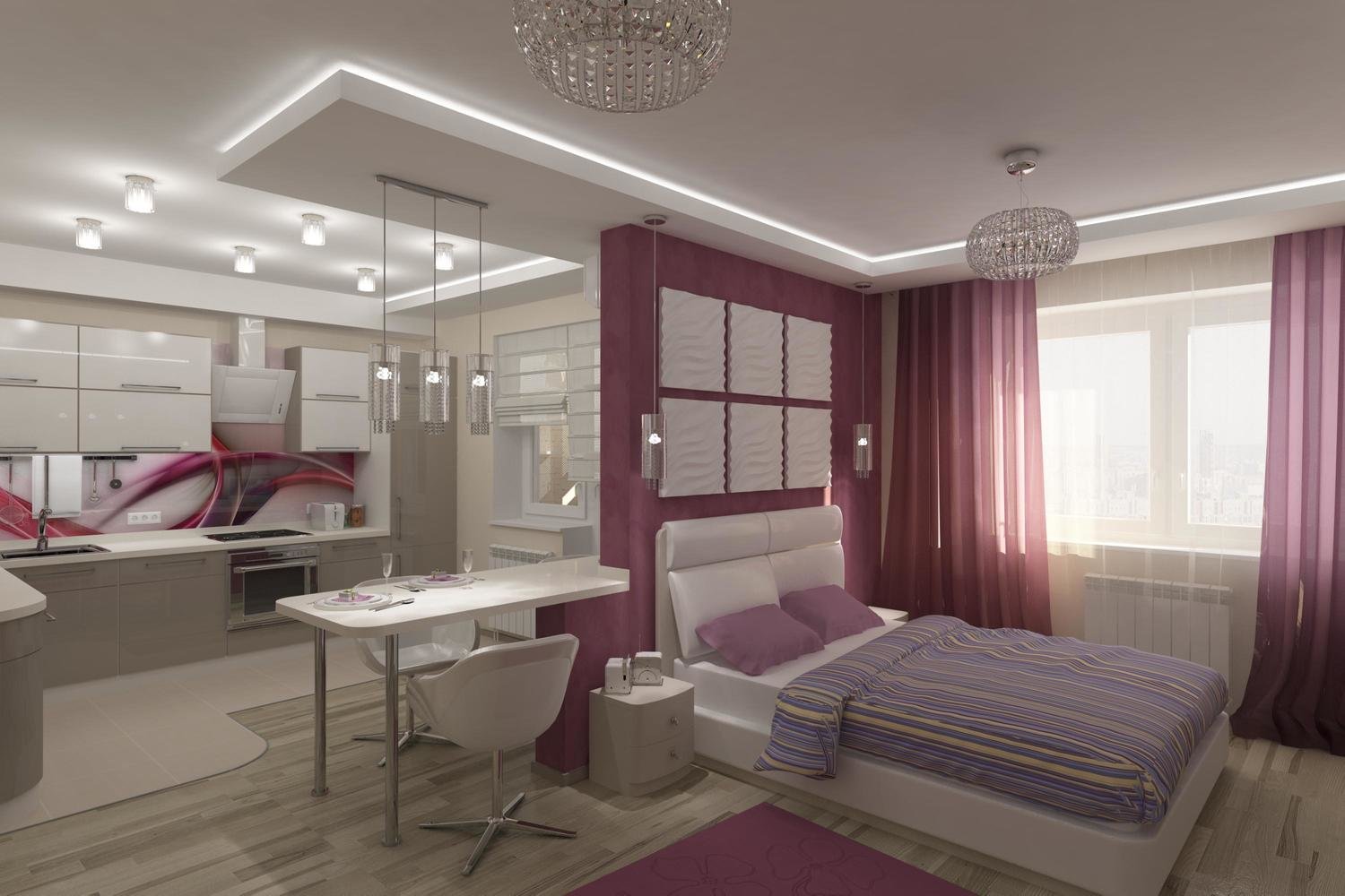 Фото из портфолио гостиная-спальня-кухня – фотографии дизайна интерьеров на INMYROOM Фото из портфолио гостиная-спальня-кухня – фотографии дизайна интерьеров на INMYROOM