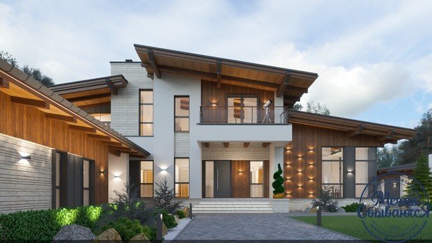 Фото из портфолио Частный дом с широким карнизом крыши – фотографии дизайна интерьеров на INMYROOM