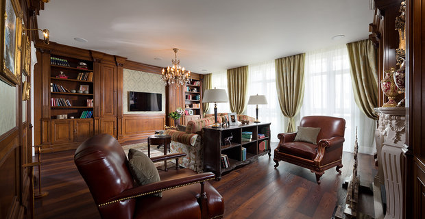 Фотография: Офис в стиле Классический, Квартира, Дома и квартиры, Пентхаус – фото на INMYROOM