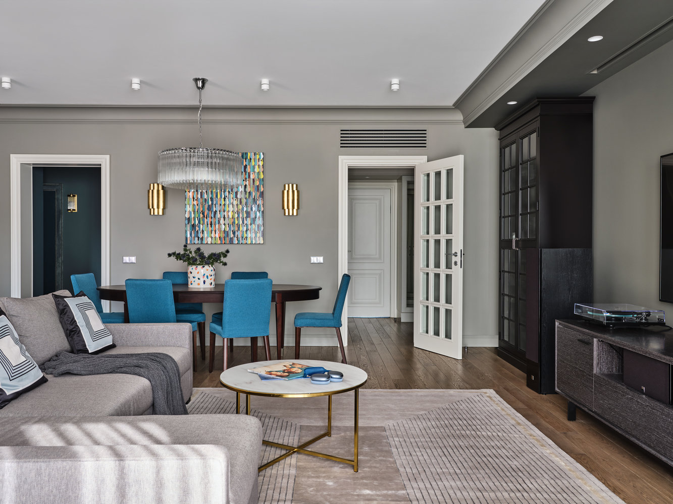 Фотография: Гостиная в стиле Современный, Квартира, Проект недели, Москва, 4 и больше, Более 90 метров, Карина Сейфуль-Мулюкова – фото на INMYROOM