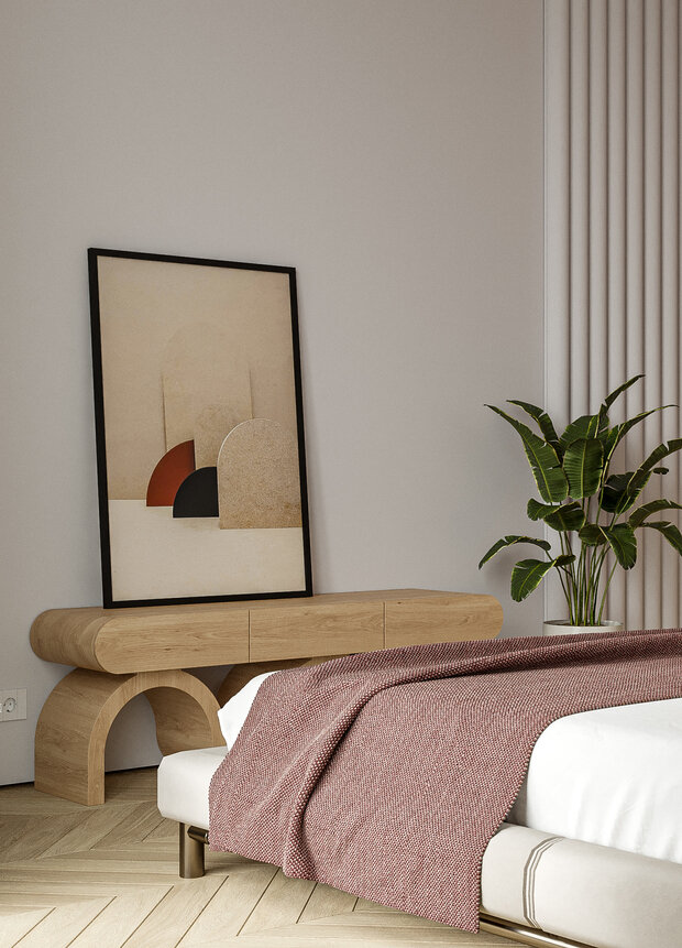 Фотография: Спальня в стиле Современный, Минимализм, Квартира, Проект недели, Санкт-Петербург, 2 комнаты, 60-90 метров, Студия дизайна Максимаджи – фото на INMYROOM