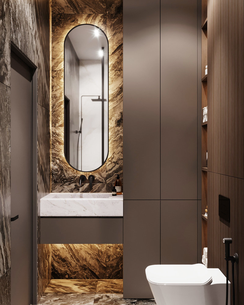 Фотография: Ванная в стиле Современный, Квартира, Проект дня, Москва, Монолитный дом, 2 комнаты, 40-60 метров, Руслан Просвирин – фото на INMYROOM Фотография: Ванная в стиле Современный, Квартира, Проект дня, Москва, Монолитный дом, 2 комнаты, 40-60 метров, Руслан Просвирин – фото на INMYROOM