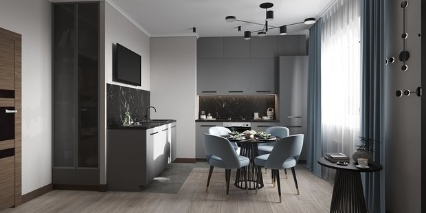 Фото из портфолио Кухня гостиная – фотографии дизайна интерьеров на INMYROOM