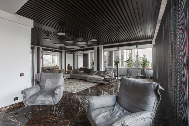 Фотография: Гостиная в стиле Хай-тек – фото на INMYROOM
