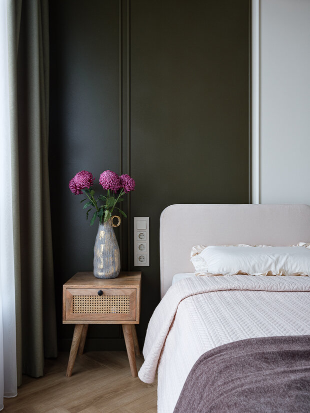 Фотография: Спальня в стиле Современный, Квартира, Москва, Монолитный дом, 4 и больше, Более 90 метров, Эксклюзивные проекты, ЖК «Holland Park», минимализм с элементами современного дизайна, Татьяна Казьмина – фото на INMYROOM