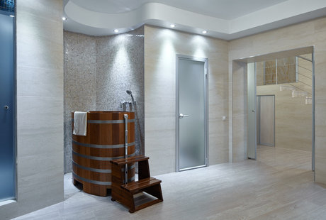Матовые двери AIR в зоне SPA частного коттеджа