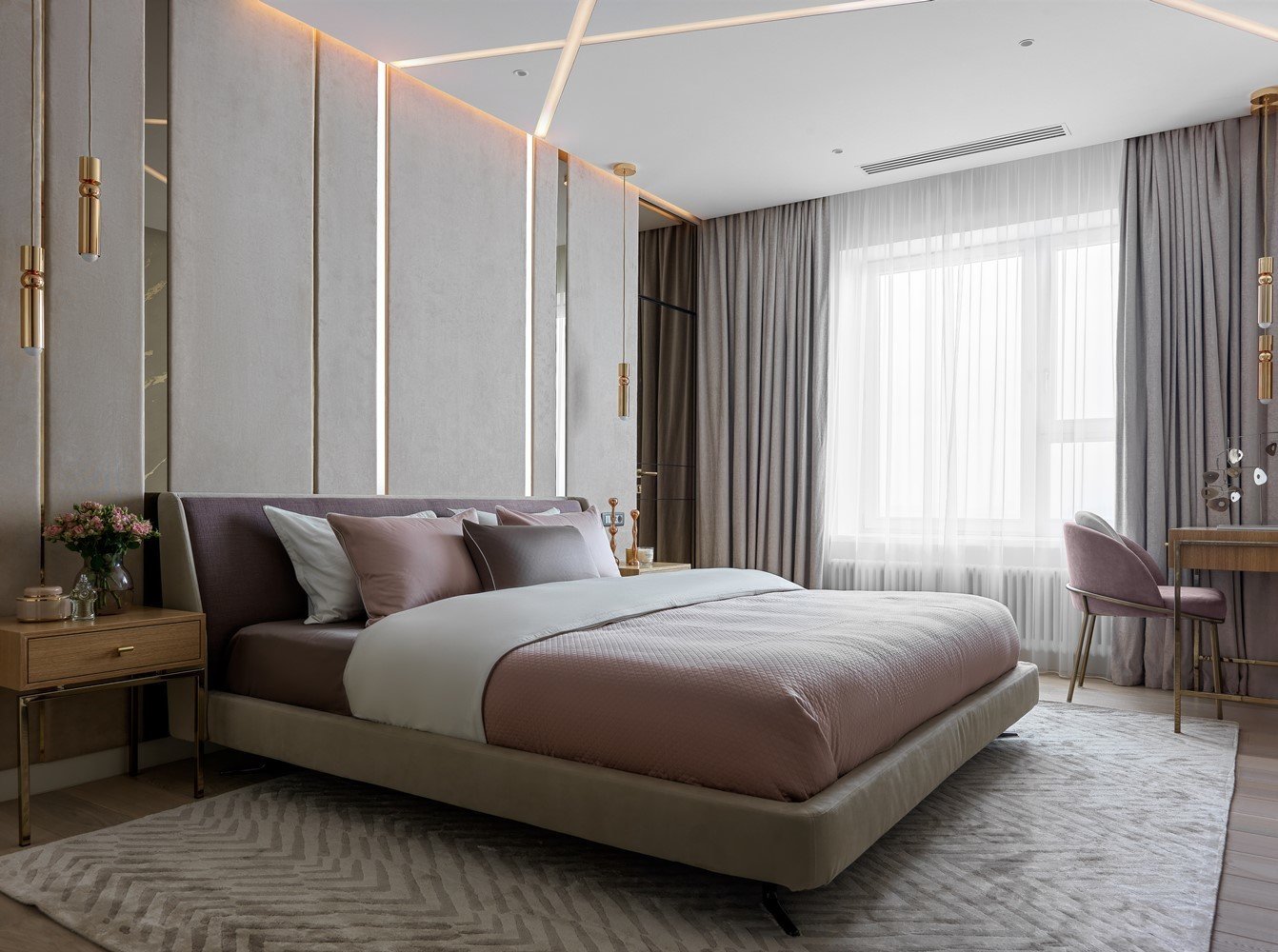 Фотография: Спальня в стиле Современный, Квартира, Проект недели, Москва, Мария Рублева, 4 и больше, Более 90 метров, #эксклюзивныепроекты – фото на INMYROOM