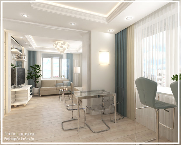 Фото из портфолио Светлая квартира 75 кв.м. – фотографии дизайна интерьеров на INMYROOM