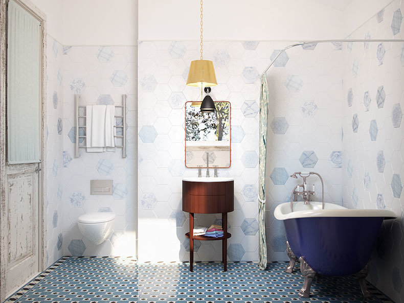 Cанузел в загородном доме на берегу Оки. Дизайн: Надя Зотова, Enjoy Home Cанузел в загородном доме на берегу Оки. Дизайн: Надя Зотова, Enjoy Home