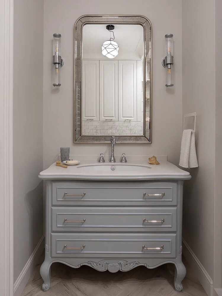 Фотография: Ванная в стиле Классический, Современный, Квартира, Проект дня, Челябинск, 2 комнаты, 40-60 метров, Марина Кутепова, Студия дизайна Марины Кутеповой – фото на INMYROOM Фотография: Ванная в стиле Классический, Современный, Квартира, Проект дня, Челябинск, 2 комнаты, 40-60 метров, Марина Кутепова, Студия дизайна Марины Кутеповой – фото на INMYROOM