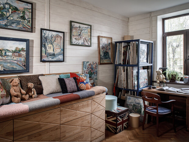 Фотография: Кабинет в стиле Прованс и Кантри, Эклектика, Квартира, Проект дня, Москва, Сталинка, Кирпичный дом, 3 комнаты, 60-90 метров, Винтажный – фото на INMYROOM