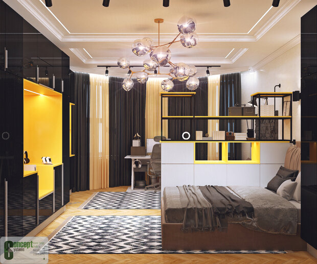 Фото из портфолио Проект дома  Урбан-вилла 2 этаж – фотографии дизайна интерьеров на INMYROOM