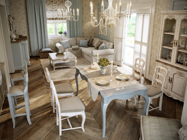 Фотография: Кухня и столовая в стиле Прованс и Кантри, Эклектика, Дом, Проект недели, Санкт-Петербург, Блочный дом, 4 и больше, Более 90 метров, Евгений Жданов, КП «Вартемяги парк» – фото на INMYROOM