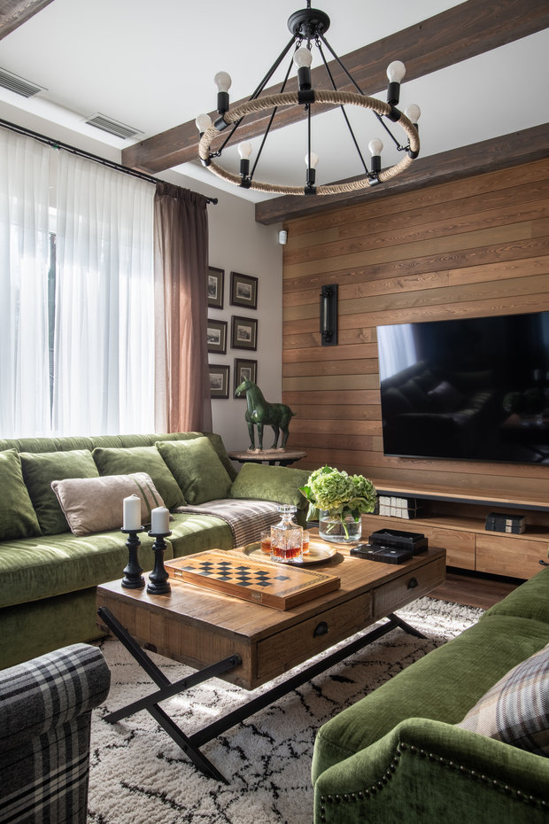 Фотография: Гостиная в стиле Прованс и Кантри, Классический, Дом, Проект недели, Нахабино, 4 и больше, Более 90 метров, Вера Шеверденок, Roomba Interior – фото на INMYROOM