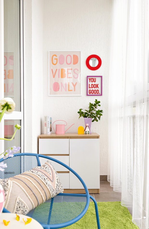 Фотография: Балкон в стиле Современный, Малогабаритная квартира, Квартира, Студия, Проект дня, Сочи, до 40 метров, Анастасия Дубовскова – фото на INMYROOM