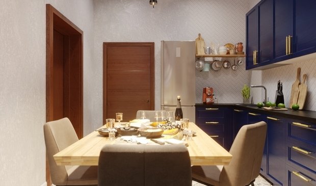 Фото из портфолио кухня в синих тонах – фотографии дизайна интерьеров на INMYROOM