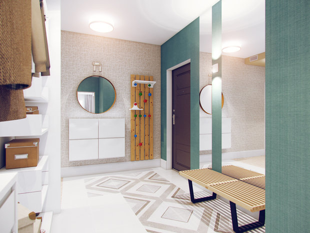 Фотография: Прихожая в стиле Эко, Современный, Декор интерьера, Квартира, Планировки, Хранение, Текстиль, Освещение, Декор, Мебель и свет, Минимализм, Проект недели, Перепланировка – фото на INMYROOM