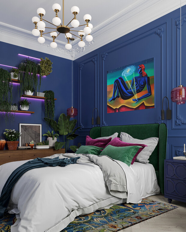 Фотография: Спальня в стиле Эклектика, Квартира, Проект недели, Москва, 2 комнаты, 40-60 метров, Анастасия Григорьева – фото на INMYROOM