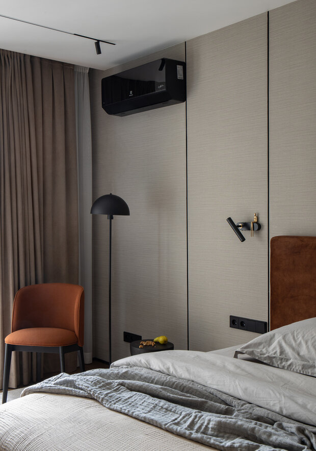 Фотография: Спальня в стиле Современный, Минимализм, Квартира, Проект дня, Санкт-Петербург, 2 комнаты, Более 90 метров, Эксклюзивные проекты, минимализм с элементами современного дизайна, фото интерьера, дизайн интерьера фото, Ирина Смышляева – фото на INMYROOM