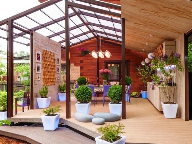 Фото из портфолио "Терраса в Малаховке"  один из выпусков программы "Фазенда " на "Первом" канале. – фотографии дизайна интерьеров на INMYROOM